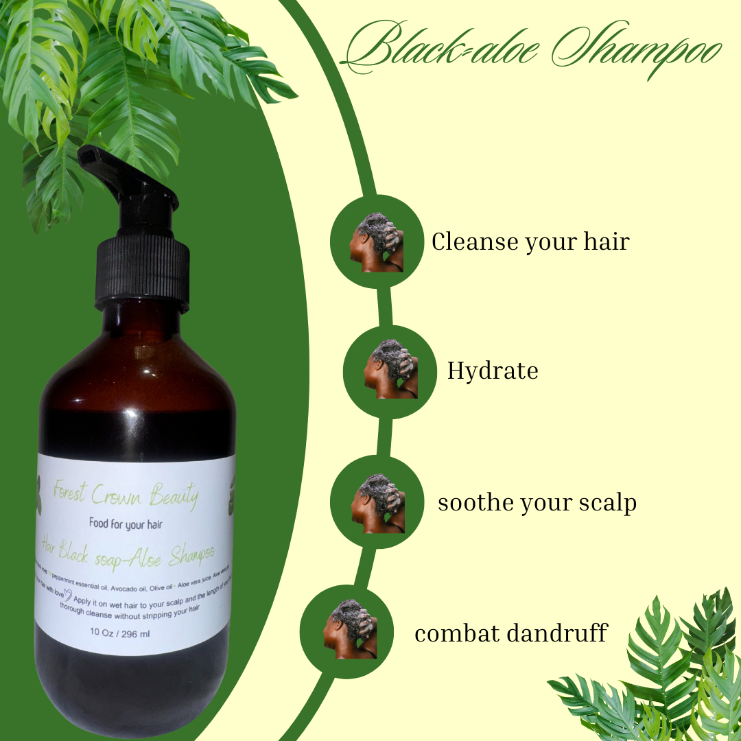 Black soap-aloe shampoo